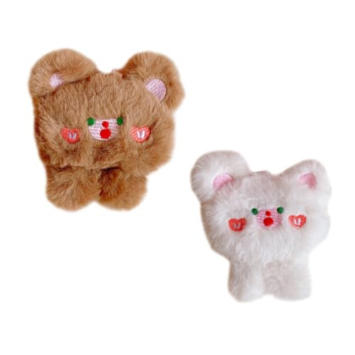 ORFOFE 2 Stück Niedliche Plüsch Bär Brosche Cartoon Anstecknadeln für Rucksack Kleidung Hut Taschen Dekoration Modisches Accessoire Einfache Befestigung von ORFOFE