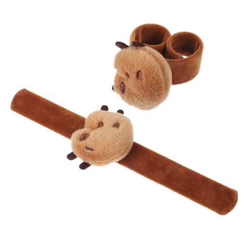 ORFOFE 2 Stück Niedliche Plüsch Schnapparmbänder Capybara Tiermotiv Weiche Klatscharmbänder für Partygeschenke Leicht Langlebig Vielseitig als Armband für Jungen und Mädchen von ORFOFE