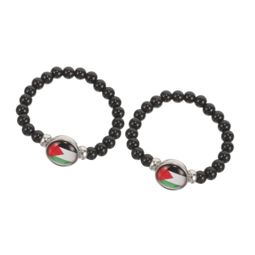 ORFOFE 2 Stück Palästina Flagge Armband Leichtes Bequemes Schmuckstück mit Stilvollem Palästina flaggen design Unisex Modisches Accessoire für Alltag und Freizeit von ORFOFE