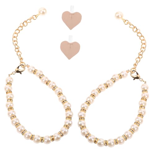 ORFOFE 2 Stück Perlenbesetzte Abnehmbare Schuhriemen für Damen High Heels Rutsch Fersenhalter mit Elegantem Schmuck Verstellbare Pumps Riemen zur Sicheren und Modischen Dekoration von ORFOFE