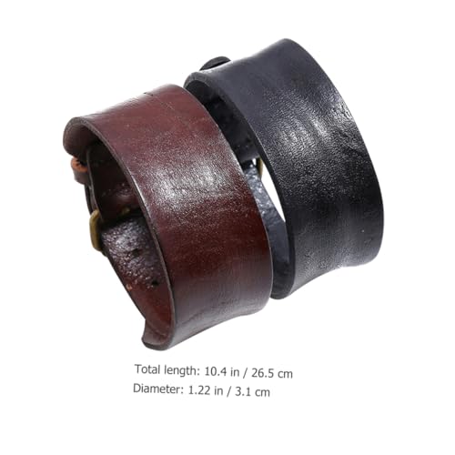 ORFOFE 2 Stück Retro Lederarmband Herren Punk Stil Vintage Armband mit Robustem Rindsleder in Schwarz und Braun Modisches Herren Wristband für Alltag Party Festival und Streetwear ORFOFE 2 Stück Retro Lederarmband Herren Punk Stil Vintage Armband mit Robustem Rindsleder in Schwarz und Braun Modisches Herren Wristband für Alltag Party Festival und Streetwear von ORFOFE