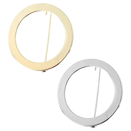 ORFOFE 2 Stück Runde Legierungs Broschen Dekorative Kleid Breastpins Leichte Schmucknadeln für Strickjacken Offene Jacken und Alltagskleidung Glatte Oberfläche Sicher und Vielseitig von ORFOFE