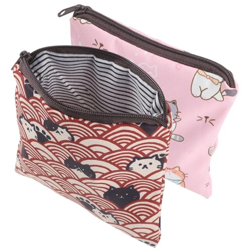 ORFOFE 2 Stück Sanitary Napkin Aufbewahrungstasche aus Polyester mit Reißverschluss Reißfest Tragbar für Damenbinden und Menstruationspads Hygienische Periodentasche für Alltag und von ORFOFE