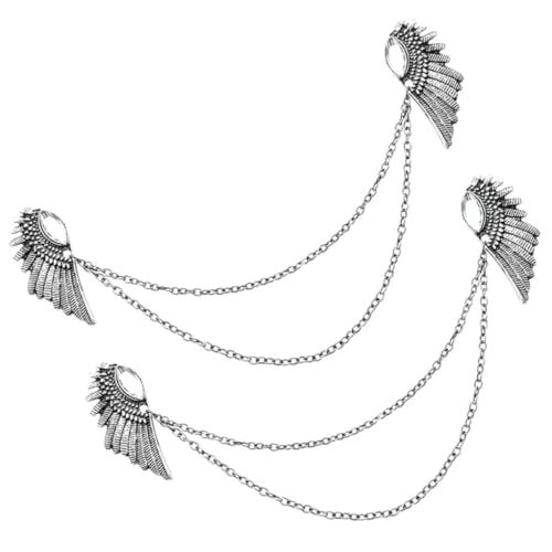 ORFOFE 2 Stück Teiliges Broschen mit Engelsflügel design Feine Ketten anstecknadeln für Anzug und Kragen Modische Langlebige Reversnadeln Vielseitig als Brosche Kragenclip Schmuck für von ORFOFE