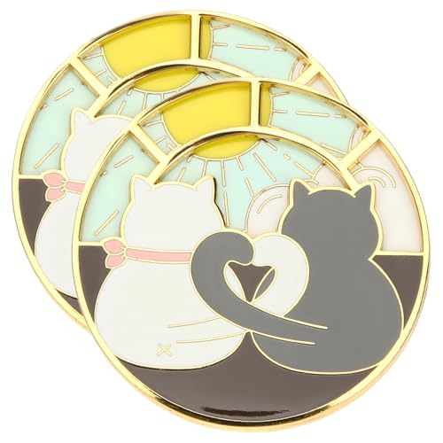 ORFOFE 2 Stück Teiliges Katzenbroschen Drehbarem Design Modische Anstecknadeln für Damen Mädchen und Teens Kreative Tierbroschen als Stilvolles Accessoire für Schal und Kleidung von ORFOFE