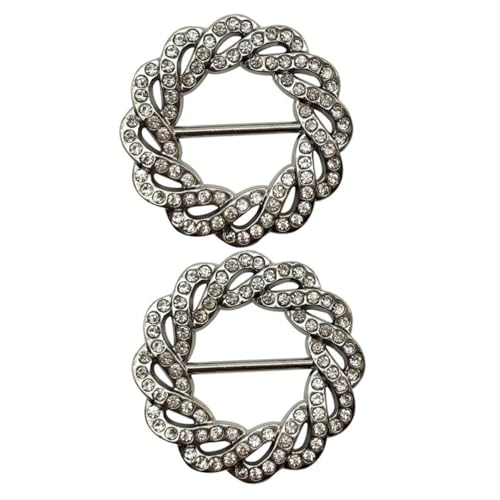 ORFOFE 2 Stück Teiliges Modische Damen schalringe mit Strassbesatz Feine Verarbeitung Vielseitig Einsetzbar als Taillenklemme für Seiden Tücher Eleganter Schmuckverschluss für Blusen von ORFOFE
