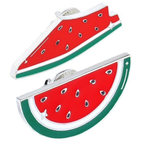 ORFOFE 2 Stück Teiliges Wassermelonen Broschen Niedliche Emaille Anstecknadeln Frucht Pins Vielseitig für Anzug Cardigan Schal Leicht zu Befestigen für Partys Feiern Alltag Geeignet von ORFOFE