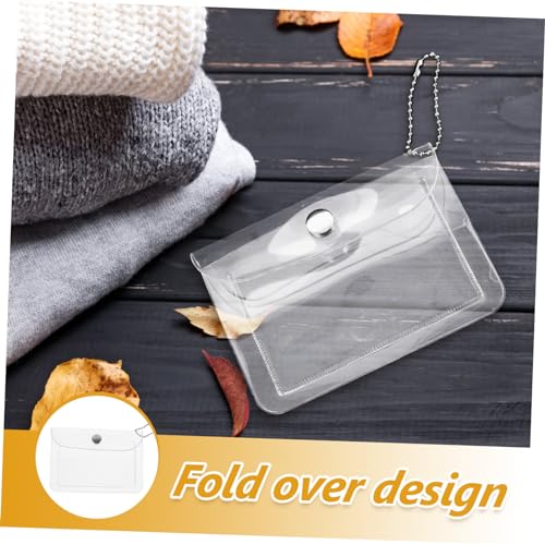 ORFOFE 2 Stück Transparente Aufbewahrungstaschen mit Knopfverschluss Wasserdichtes Portemonnaie für Münzen und Karten Kleiner Organizer für Damen Mädchen und Unterwegs von ORFOFE