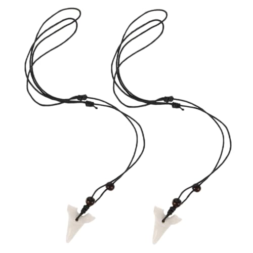 ORFOFE 2 Stück Unisex Halskette mit Realistischer Haifischzahn Attrappe aus Robustem Resin Modisches Schmuckstück für Damen und Herren Vielseitig Tragbar bei Party und Alltag von ORFOFE
