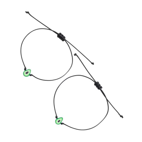 ORFOFE 2 Stück Verstellbare Avocado Freundschaftsarmbänder Handgefertigt aus Weichem Verstellbares Wachsband Stilvolles Schmuckset für Teenager Mädchen Frauen Geschenkidee für Freunde von ORFOFE