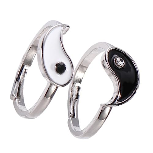 ORFOFE 2 Stück Verstellbarer Tai Chi Bagua Ring Offener Vintage Schmuck für Damen Herren Hautfreundlich Design Robustes Material ORFOFE 2 Stück Verstellbarer Tai Chi Bagua Ring Offener Vintage Schmuck für Damen Herren Hautfreundlich Design Robustes Material von ORFOFE