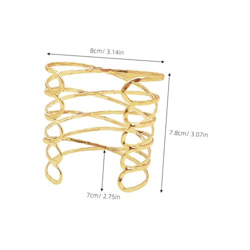 ORFOFE 2 Stück Verstellbares Offenes Armband Netz metall Manschette Oberarm Schmuck Damenarmband Modisch Elegant Gold Weiß Stilvolles Accessoire für Besonderen Look von ORFOFE