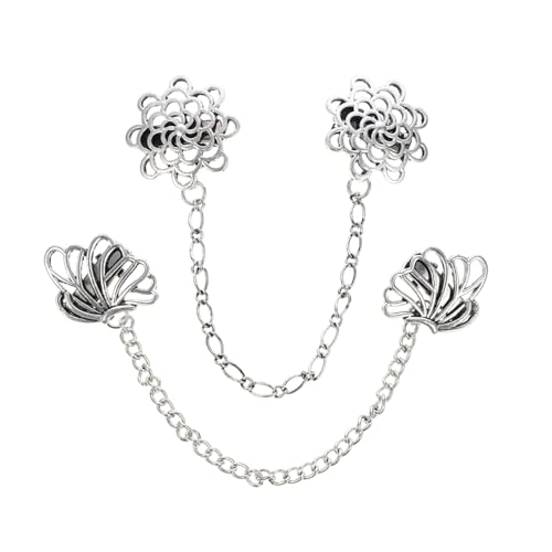 ORFOFE 2 Stück Vintage Cardigan Clip aus Zinklegierung Modische Kragenbrosche Vielseitiger Ansteckverschluss für Pullover Hemden Jacken und Taschen Einfache Handhabung Langlebig und von ORFOFE