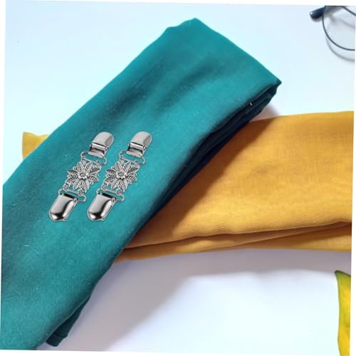 ORFOFE 2 Stück Vintage Damen Pullover Clips aus Robustem Zinklegierung Retro Blumen Design Vielseitig als Schal Kragenhalter Elegante Kleidung Accessoires für Kleider und Blusen von ORFOFE