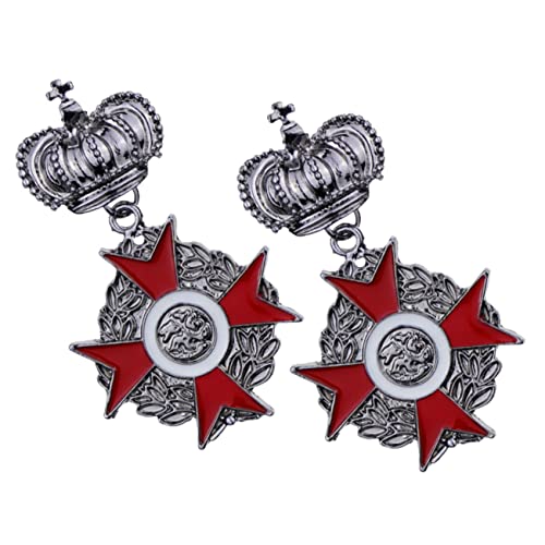 ORFOFE 2 Stück Vintage Lapel Pin für Herren Teiliges aus Robustem Legierungsmetall Dekorative Schild und Kronenbrosche Kreative Statement Anstecknadeln Modisches Accessoire für Arbeit von ORFOFE