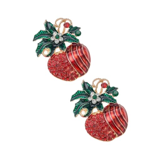ORFOFE 2 Stück Weihnachtliche Emaille Brosche Anstecknadeln Schmuck für Kleidung Hüte und Schals Langlebige Legierung als für Frauen Kolleginnen und Freundinnen von ORFOFE