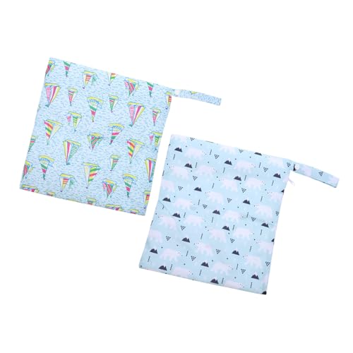 ORFOFE 2 Stück Wiederverwendbare Nasstaschen Windeltasche mit Reißverschluss Wasserdichter Aufbewahrungsbeutel Windeln Tragbarer Organizer für Nasse und Trockene Windeln Praktische von ORFOFE