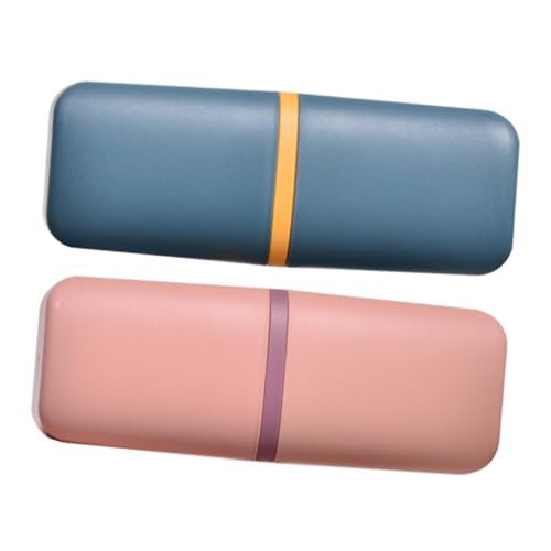ORFOFE 2 Stücke Tragbarer Reisebecher für Zahnbürsten und Zahnpasta Staubdicht Kompakt Vielseitig als Organizer für Make-up-Pinsel und Stifte Geeignet für Camping Business und Täglichen von ORFOFE