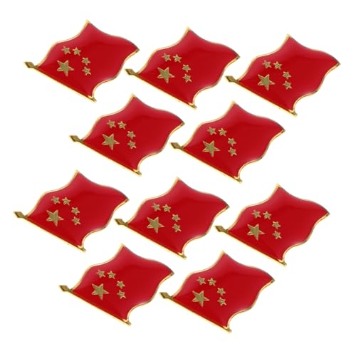 ORFOFE 20 Stück Teiliges Nationalflaggen-anstecknadeln- Metalllegierung Rotes Fünf-sterne-flaggen-abzeichen Patriotische Brosche für Nationalfeiertag Partydeko Kleidung Rucksack von ORFOFE