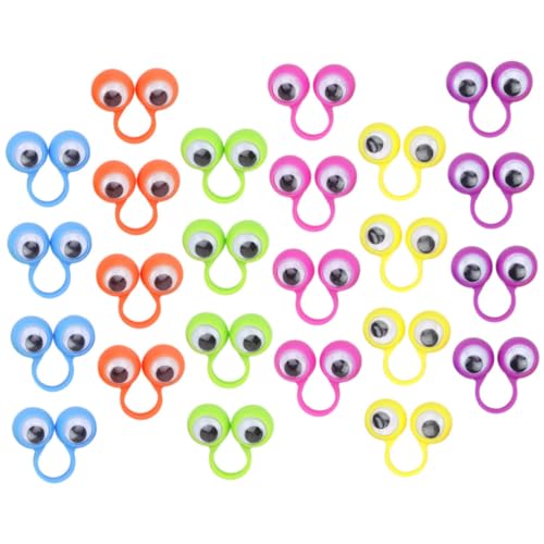 ORFOFE 24 Stück Teiliges Bunter Plastik Augenringe als Fingerpuppen Lustiges Rollenspiel für Erwachsene für Geschichten Erzählen Kindergarten und Partyspaß von ORFOFE