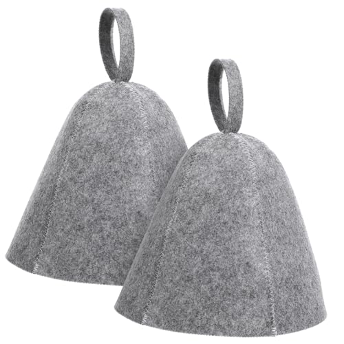 ORFOFE 2stücke Saunahut Für Damen Herren Aus Filz Wärmeisolationshut Saunakappe Leicht Tragbar Sauna Kopfbedeckung Saunabeanie Für Saunaraum Atmungsaktiv Dicker Hut von ORFOFE