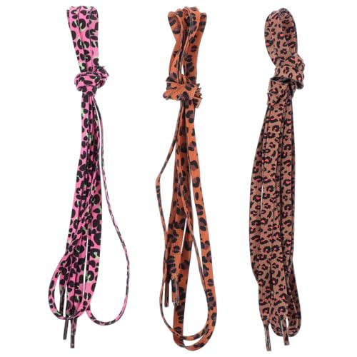 ORFOFE 3 Paare Flache Leopardenmuster Schnürsenkel Langlebige Ersatz Schnürbänder für Sneaker Damen Vielseitige Schuhzubehör mit Modischem Animal Print und Reißfest ORFOFE 3 Paare Flache Leopardenmuster Schnürsenkel Langlebige Ersatz Schnürbänder für Sneaker Damen Vielseitige Schuhzubehör mit Modischem Animal Print und Reißfest von ORFOFE