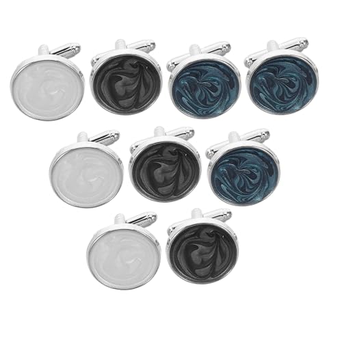 ORFOFE 3 Paare Herren Manschettenknöpfe Rund Glänzend Business French Cufflinks für Hemden Eleganter Schmuck für Hochzeiten Vorstellungsgespräche Formelle Anlässe in Blau von ORFOFE