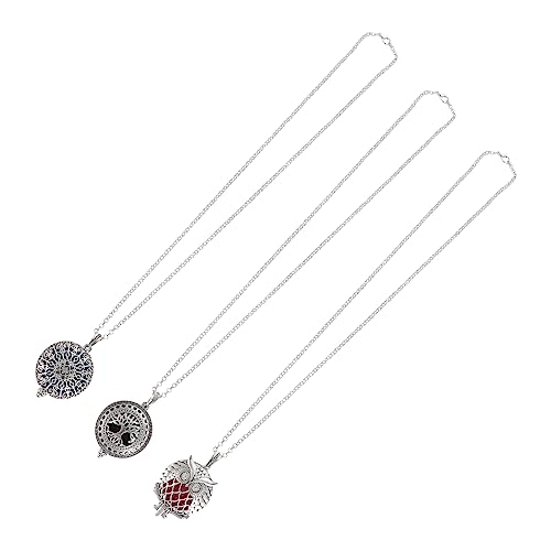 ORFOFE 3 Stück Aromatherapie Halsketten Ätherische Öl Diffusor Anhänger Modeschmuck Duftanhänger Mini Aromatherapie Diffusor für Damen und Herren von ORFOFE