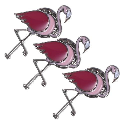 ORFOFE 3 Stück Flamingo Broschen aus Legierung Eleganter Anstecker für Kleidung Mäntel Schals und Taschen Langlebige Glänzende Tierbroschen für Damen und Mädchen Modisches Accessoire von ORFOFE