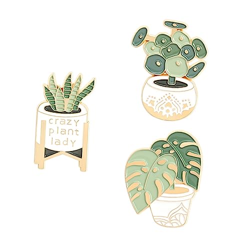 ORFOFE 3 Stück Teiliges Brosche Potted Plants Cartoon Design Leicht und Tragbar Anstecknadel für Kleidung Hochzeit Geburtstag Alltag von ORFOFE