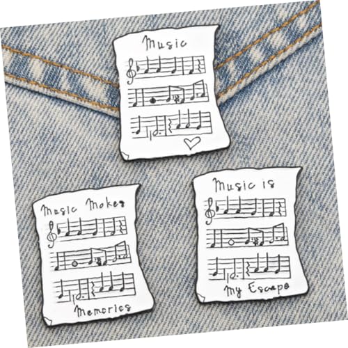 ORFOFE 3 Stück Teiliges Broschen Legierung Musiknoten Anstecknadeln Cartoon Design Modische Schmuckbroschen für Damen Vielseitig Kombinierbar zu Kleidung Taschen Pullovern und Schals von ORFOFE