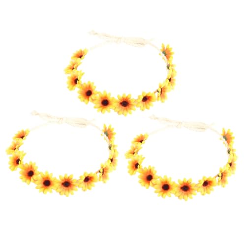 ORFOFE 3 Stück Teiliges Hawaii Haarband mit Gelben Künstlichen Blumen Leichter und Bequemer Blumenschmuck für Festivals Partys Hochzeiten und Festliche Anlässe von ORFOFE