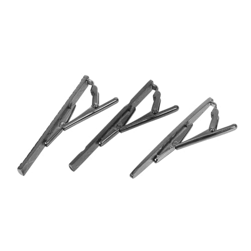 ORFOFE 3 Stück Teiliges Herren Business Krawattenklammern Schwarz Graviert Kupfer Metall Vielseitige Designs für Hochzeit Büro Party Formelle Anlässe von ORFOFE