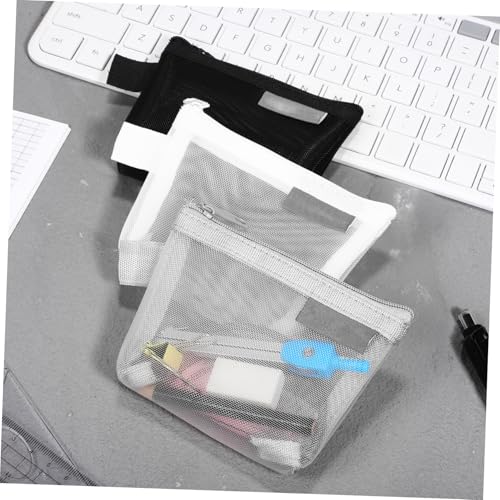 ORFOFE 3 Stück Teiliges Mesh Münzbeutel mit Reißverschluss Halbtransparent Kompakt und Tragbar Vielseitiger Organizer für Münzen Make up und Kleinteile in Neutralfarben von ORFOFE
