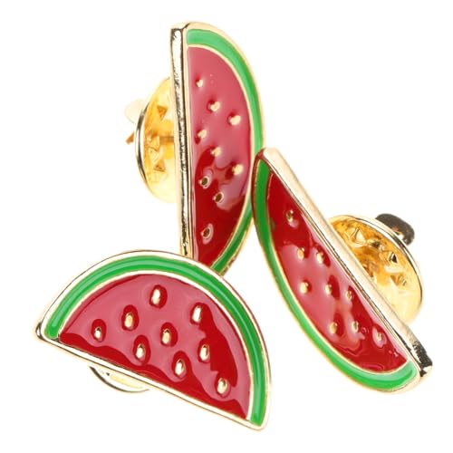 ORFOFE 3 Stück Teiliges Wassermelonen broschen set aus Langlebigem Metall Vielseitige Anstecknadeln für Kleidung Schals Taschen Modische Cartoon accessoires für Frauen und Mädchen von ORFOFE