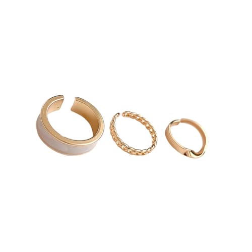 ORFOFE 3 Stück Verstellbare Kupferlegierung Ringe Set Offene Finger Ringe Damen Modisch Kreativ Schmuck für Mittelfinger und Zeigefinger von ORFOFE