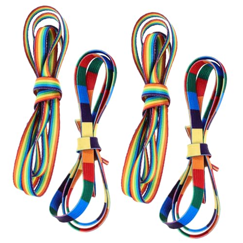 ORFOFE 4 Paare Bunte Regenbogen Schnürsenkel für Sneaker Langlebige Flache Schuhbänder mit Einzigartigem Design Leicht Einsetzbar Modisch für Damen und Herren für Party und Alltag ORFOFE 4 Paare Bunte Regenbogen Schnürsenkel für Sneaker Langlebige Flache Schuhbänder mit Einzigartigem Design Leicht Einsetzbar Modisch für Damen und Herren für Party und Alltag von ORFOFE