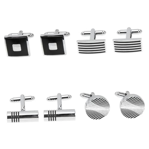 ORFOFE 4 Paare Herren Manschettenknöpfe Set aus Messing Klassische Schmuck Accessoires für Hemd und Anzug für Männer Väter und Geschäftsanlässe von ORFOFE