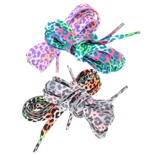 ORFOFE 4 Paare Reflektierende Leoparden Schnürsenkel Leuchtende Strapazierfähige Schuhbänder für Sneaker Turnschuhe Freizeitschuhe und Einfach Einzufädeln Modisch für Damen und Herren von ORFOFE