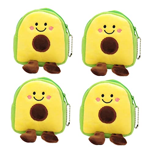 ORFOFE 4 Stück Avocado Geformtes Portemonnaie Weiches Coin Pouch aus Hochwertigem Material Langlebige Kleine Geldbörse für Damen und Mädchen Modisches Change Purse für Alltag und von ORFOFE