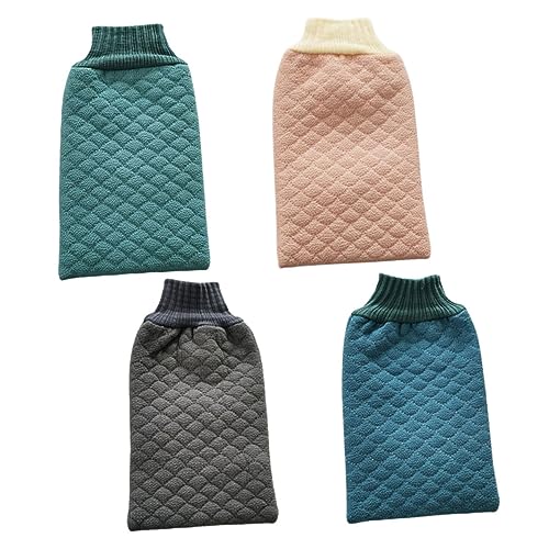 ORFOFE 4 Stück Badetuch skincare massagehandschuh Hautreinigung Handschuh scincare bad accessoires Badehandschuh Körperpeelinghandschuh Schrubbhandschuh Duschhandschuhe Ballaststoff von ORFOFE