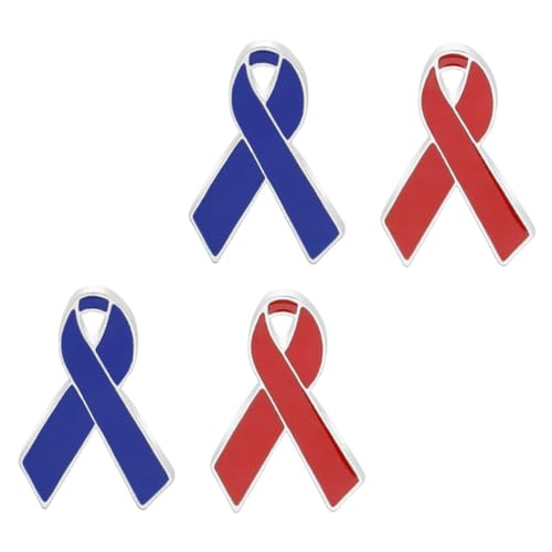 ORFOFE 4 Stück Broschen Rote Schleife Welt Aids Tag Dekorative Anstecknadeln aus Langlebiger Legierung Kreative Brustpins zur Bewusstseinsförderung Passend für Damen Kleidung und von ORFOFE