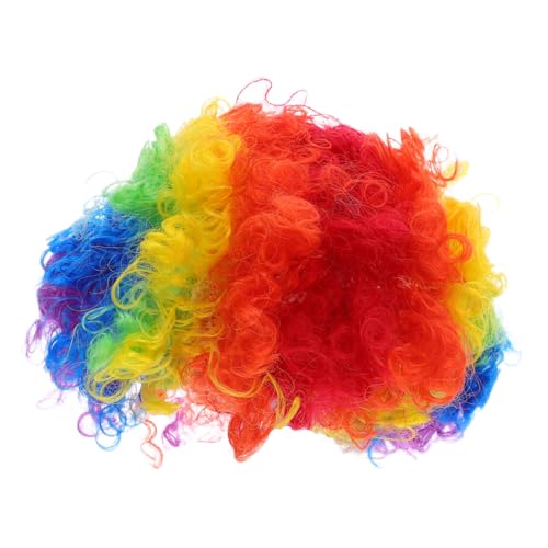 ORFOFE 4 Stück Bunte Clown Afro Perücken Verstellbar Leichte Synthetische Disco Kostümperücke für Karneval Halloween Party Vielseitig Komfortabel für Erwachsene und Teens von ORFOFE