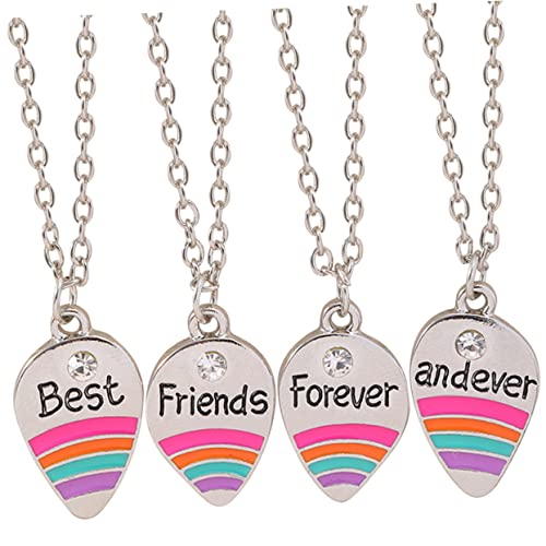 ORFOFE 4 Stück Freundschafts für Mädchen Regenbogen Freundinnen Schmuck Langlebig Hautfreundlich für Geburtstage oder Abschlüsse von ORFOFE