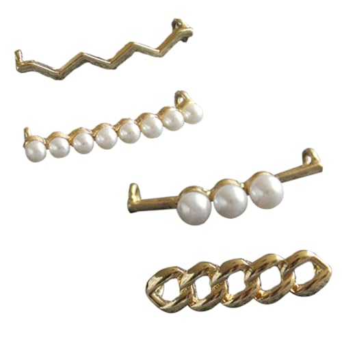 ORFOFE 4 Stück Legierung Schuhclips mit Perlen für Damen Kreative Schuhschnallen zur Dekoration von Hochzeits und Alltags Schuhen Abnehmbar und Einfach zu Verwenden von ORFOFE