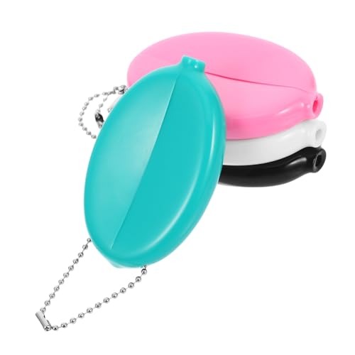 ORFOFE 4 Stück Ovale Kleine Münzgeldbörsen aus Langlebigem PVC mit Kette Tragbare Münzhalter und Organizer Leicht Vielseitig für Männer und Frauen Reisebedarf und Alltag von ORFOFE