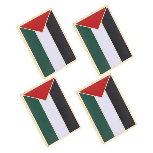 ORFOFE 4 Stück Palästina Flagge Anstecknadeln Metall Quadratisch Nationalflagge Brosche Modisch für Kleidung Rucksack Pins Vielseitig Patriotisch Geschenk von ORFOFE