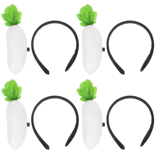 ORFOFE 4 Stück Realistische Gemüse Accessoires für Halloween Einzigartiges Kostüm Accessoire für Partys und Familienfeiern Verstellbar und Bequem für Kopfgrößen von ORFOFE