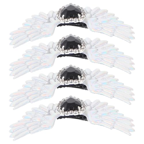 ORFOFE 4 Stück Teiliges Abnehmbare Engelsflügel Schuhclips aus Strass und Zinklegierung Gotischer Stil Silberne Schuhdekoration für Damen Hochzeit Party Alltag Langlebig und Vielseitig von ORFOFE