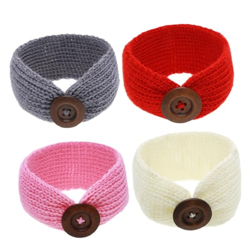ORFOFE 4 Stück Teiliges Haarband Weiche Leichte Gestrickte Stirnbänder in Rot Weiß Komfortable Kopfbedeckung für Neugeborene und Kleinkinder Vielseitig für Fotoshootings und Alltag von ORFOFE